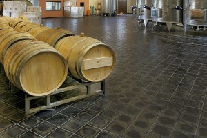 Basalt floor in wine cellar