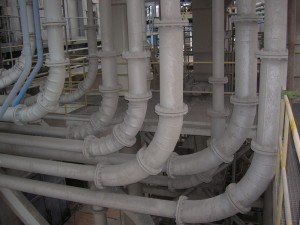 Piping lines in heating plant