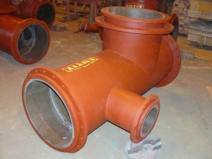 T-piece with internal basalt