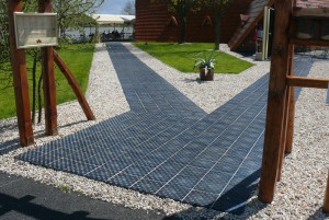 Walkway made from anti-slipping pavement